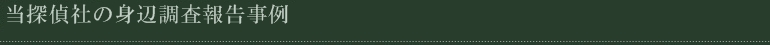 当探偵社の身辺調査報告事例